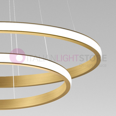 Suspension IOLE GEALUCE IOLE-S2 Moderne avec 2 cercles lumineux d.67 avec LED intégrée