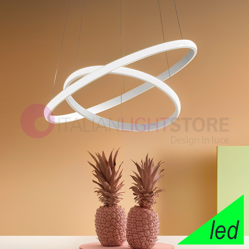 IOLE GEALUCE IOLE-S2 Sospensione Moderna  a 2 Cerchi Luminosi d.67 a Led Integrato