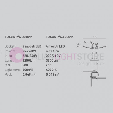 TOSCA P4 GEALUCE Wall lamp and Modern Ceiling White d. 60