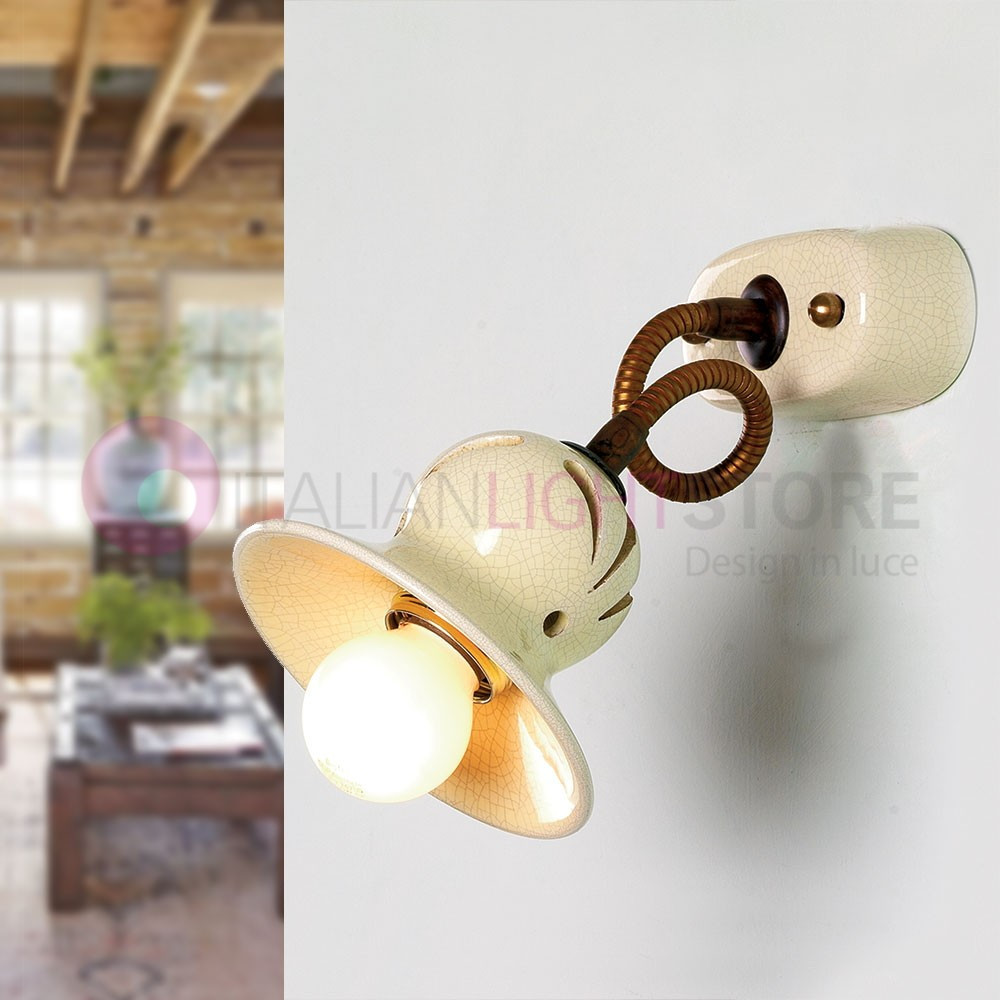 ROCCANUOVA IMAS 35946/A73TR Wall Lamp Flexible Wall Lamp Brass and Ceramic