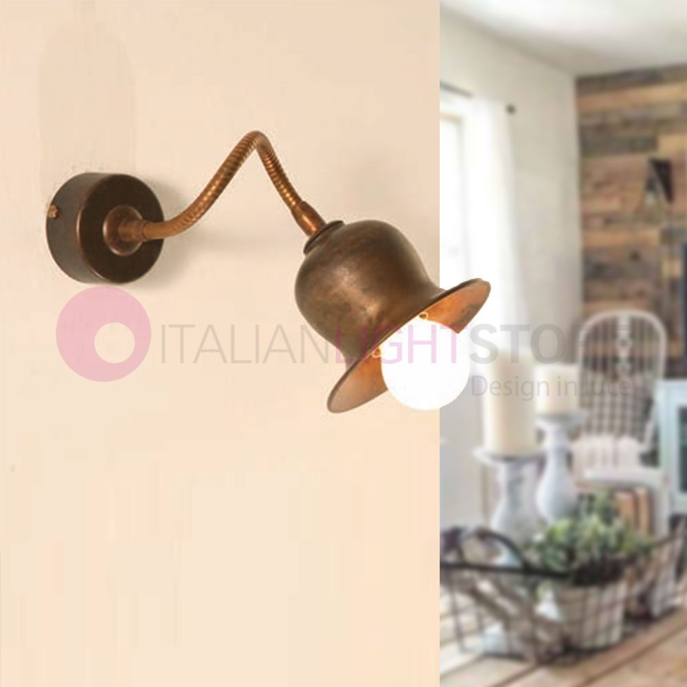 ASSISI IMAS 35968/A74 Wall Lamp Rustic Wall Lamp Flexible Brass Antique