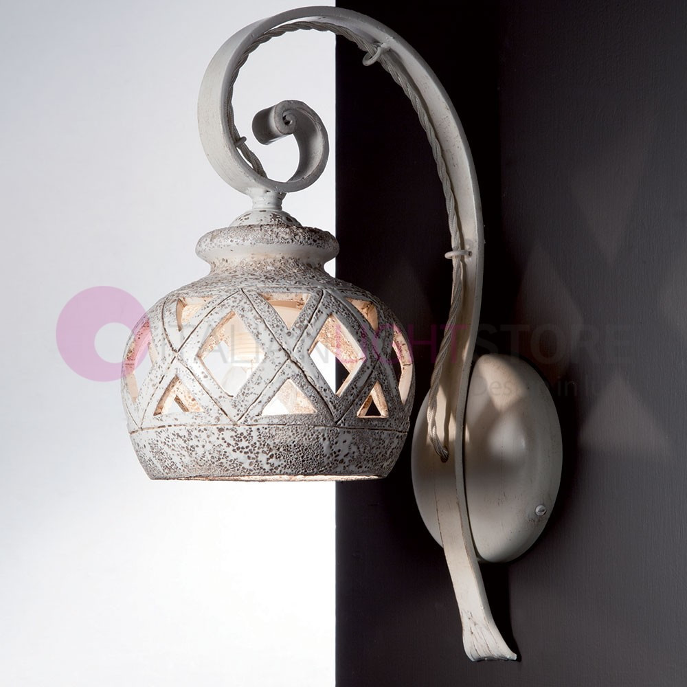 SAMBUCA IMAS 50033/A17 Lampada da Parete Rustica in Ferro battuto e Ceramica