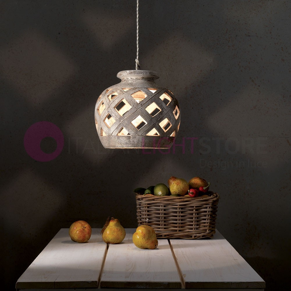 SAMBUCA IMAS 50033/SO27 Rustic Ceramic Lantern Suspension d.27