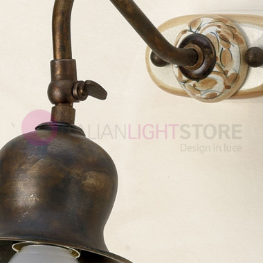 CASOLA IMAS 35939/A1 Lampada da Parete Applique Rustica Ottone e Ceramica