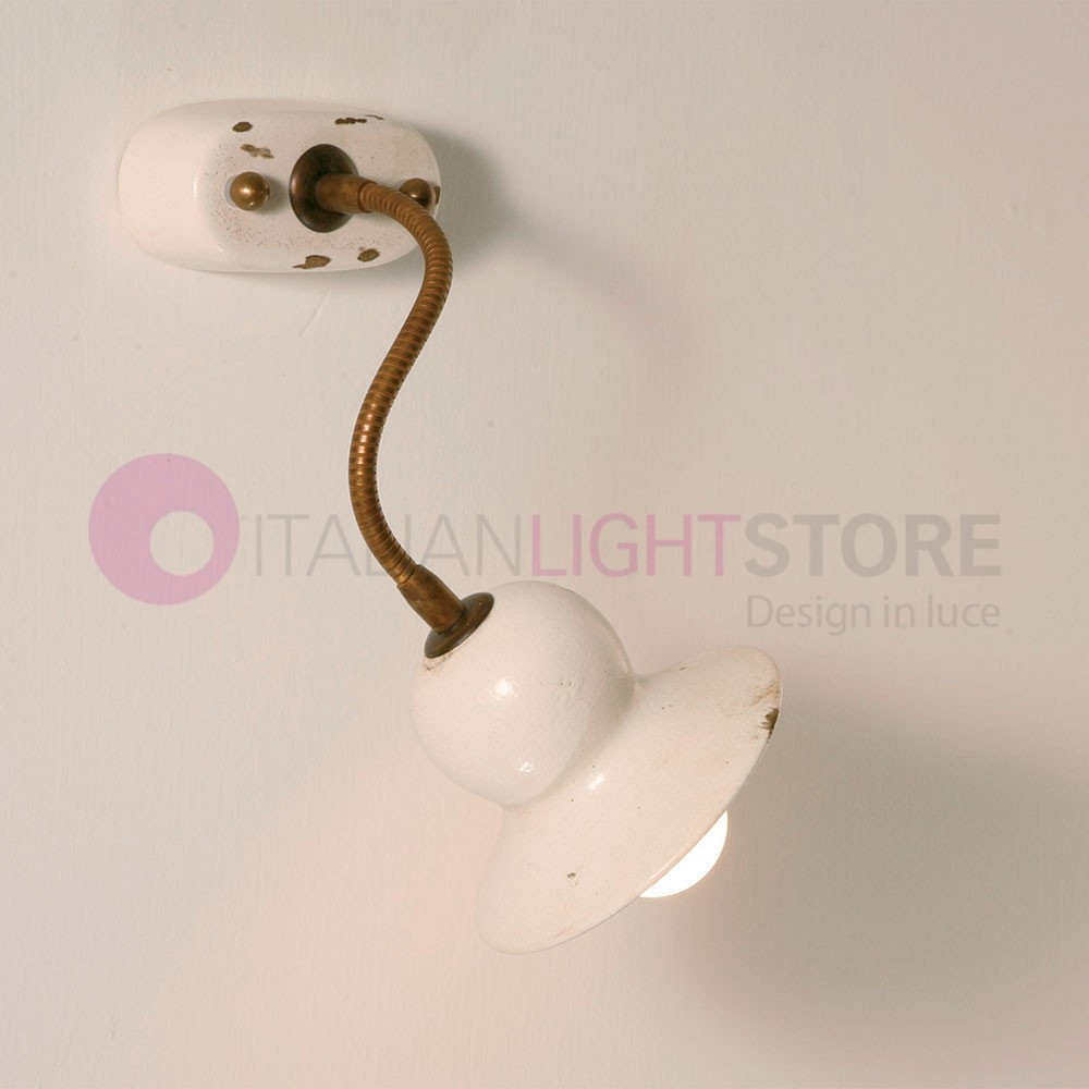 FLORENCE IMAS 35946/A73 Lampe murale flexible Lampe murale rustique En laiton et céramiques décorées