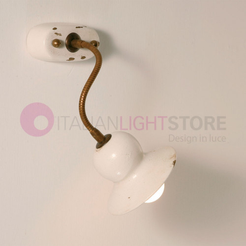 FLORENCE IMAS 35946/A73 Wall lamp Flexible Rustic Wall Lamp Brass and Decorated Ceramics