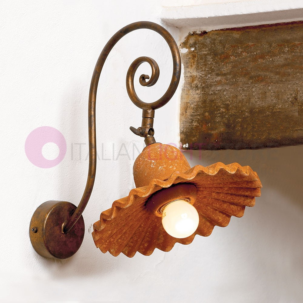 PISA IMAS 35904/A20 Lámpara de pared Applique Rustic Latón y Cerámica Decorada