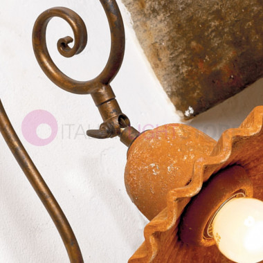 PISA IMAS 35904/A20 Wall lamp Applique Rustic Brass and Decorated Ceramics