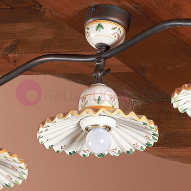 PISA IMAS 34697/3PL20 Tralcio luz de techo 3 luces Cerámica rústica decorada