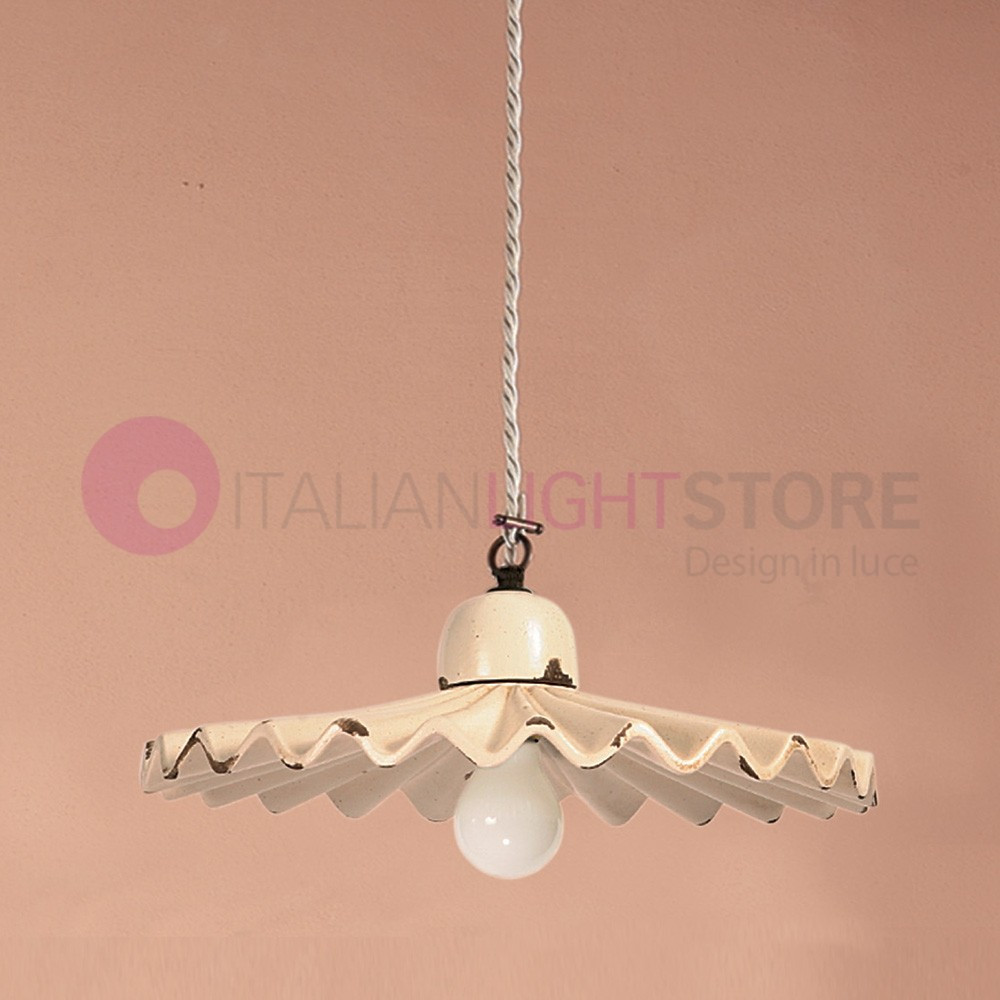 PISA ILMAS 00253/42SO Sospensione lampadario d. 32 o d. 42 Rustico in Ceramica decorata