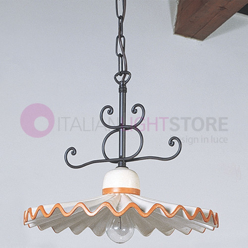 PISA IMAS 35856/44SO Sospensione lampadario d. 42 Rustico in Ceramica decorata