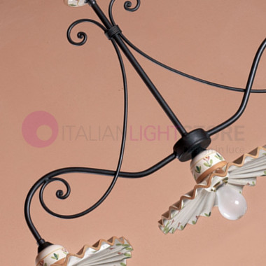 PISA IMAS 03618/3L30 Barbell Chandelier 3 Luces Rústicas en Cerámica Decorada