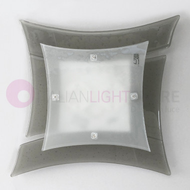 OREGON de la luz de Techo lámpara de techo Moderna de Cristal de Murano L. 44 Cm