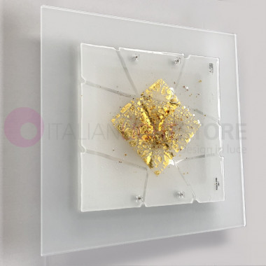 MIAMI GOLD FAMILAMP Deckenleuchte Murano-Glas 60x60