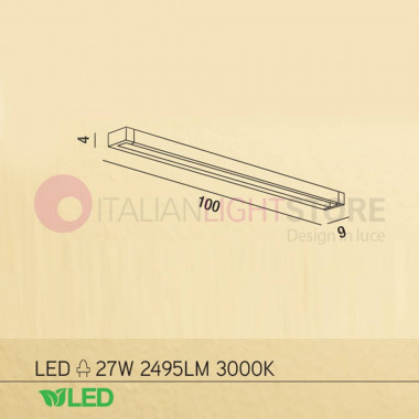 SWAY Applique Rettangolare Bianco a LED L. 100 Direzionabile PERENZ 6634BLC