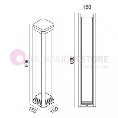 GEALUCE GES952 PAKA Lampadaire h. 80 à Led Moderne d’Extérieur IP65 Éclairage Design