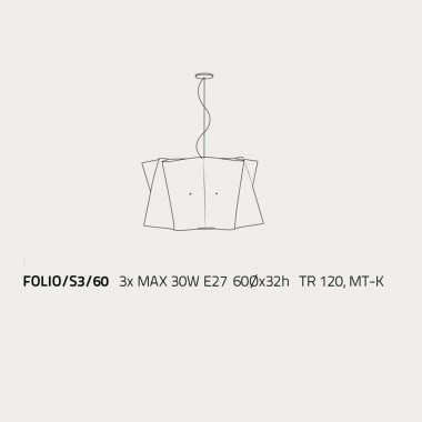 FOLIO by LINEA ZERO ILLUMINAZIONE Modern Design Suspension D.60 Fabric Effect