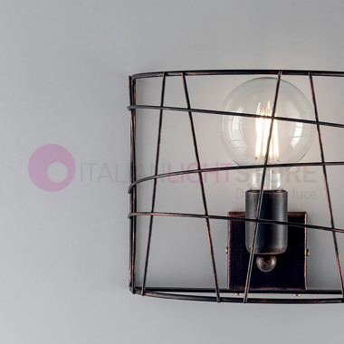 CAGE Lámpara de pared moderna con jaula metálica diseño industrial