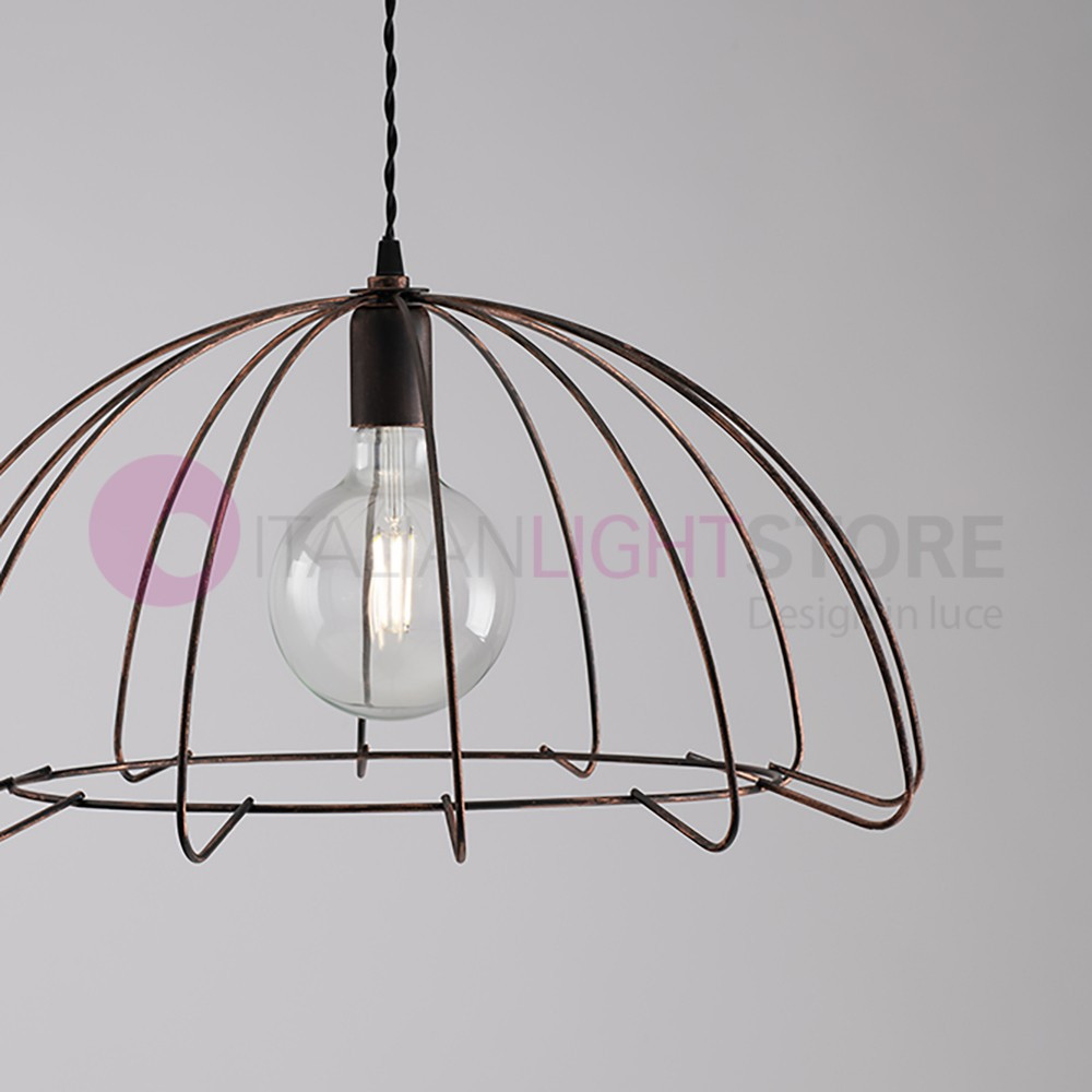 HOOD Modern suspension d. 55 Metal cage Industrial Design