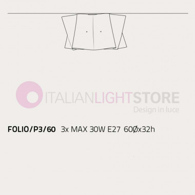 FOLIO by LINEAZERO - Ceiling lamp Chandelier Modern Design D. 60 Cm Fabric Effect