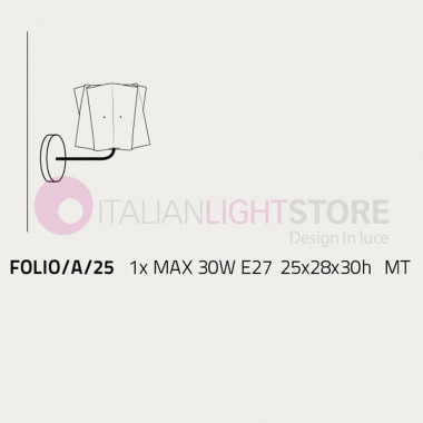 FOLIO by LINEA ZERO - Wall Lamp Modern Design with Fabric Effect Lampshade