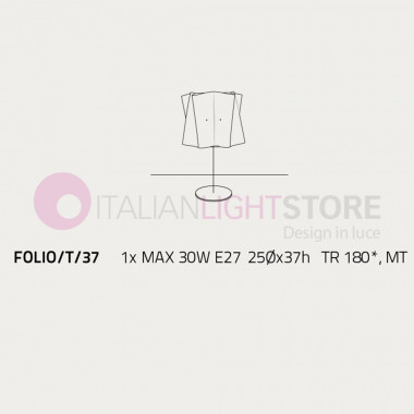 FOLIO by LINEA ZERO - Lampe de chevet Design Moderne avec abat-jour Effet Tissu