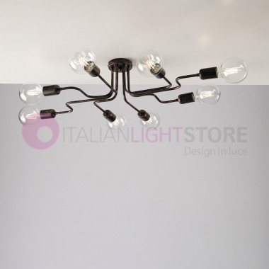 GROOVE Ceiling lamp 8 lights modern Industrial style