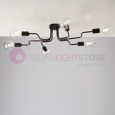 GROOVE Ceiling lamp 6 lights modern industrial style