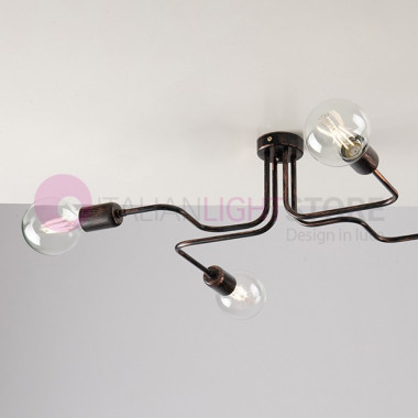 GROOVE Ceiling lamp 4 lights modern industrial style