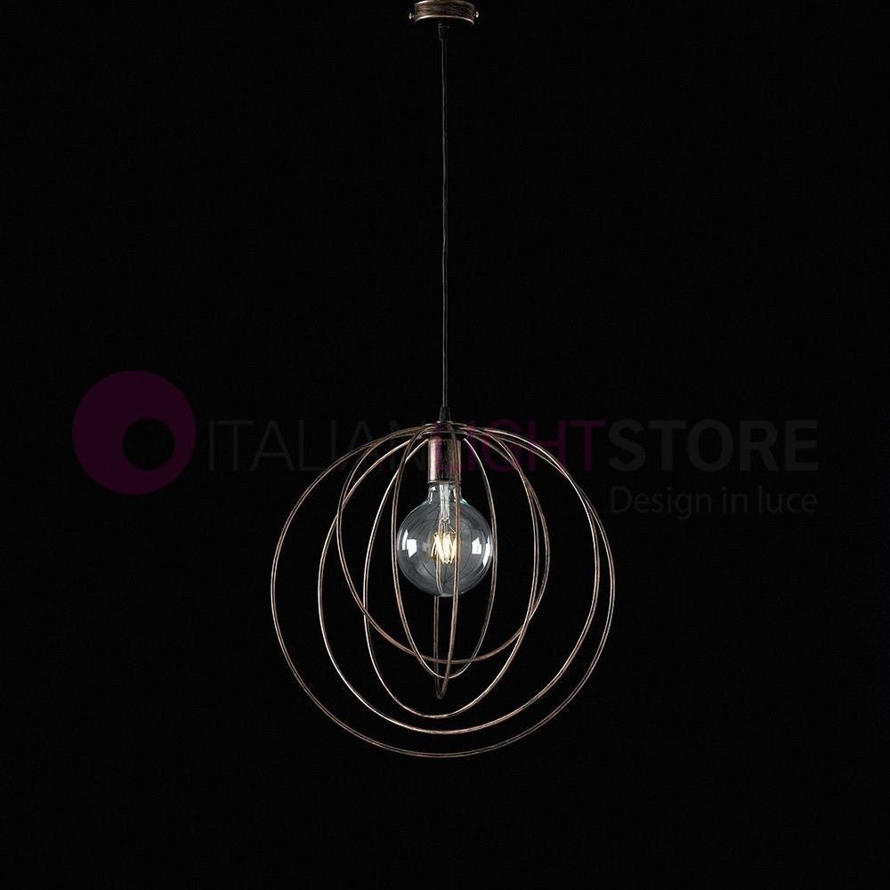 VIK Modern suspension lamp d. 42 Metal cage Industrial Design