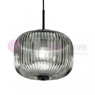ODETTE ONDALUCE CICIRIELLO Modern Suspension Lamp in Blown Striped Glass
