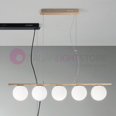MONILE ONDALUCE CICIRIELLO Modern 5-light Suspension Lamp with blown glass spheres
