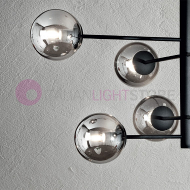 ELISEO ONDALUCE CICIRIELLO Modern Suspension Lamp with 8 lights with blown glass spheres