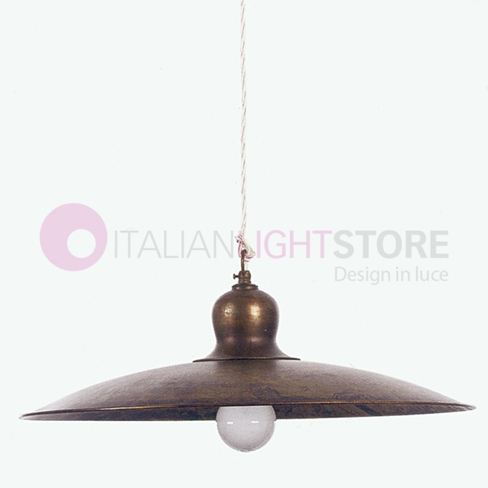 TODI IMAS FIRENZE 35962/37SO Suspension Lamp d.37 Rustica Ottone Anticato