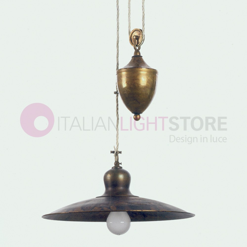 TODI IMAS FIRENZE 35962/37SA Lampe haut et bas d.37 Rustica Ottone Anticato