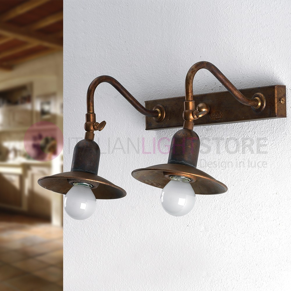 TODI IMAS FIRENZE 35962/2A12 Applique Murale 2 Lumières Rustique Ottone Anticato