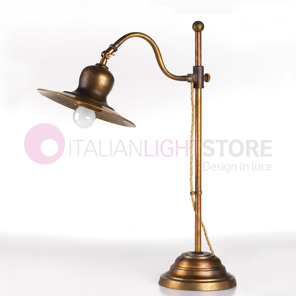 TODI IMAS FIRENZE 35974/B19 Lampada da Tavolo Rustica Ottone Anticato