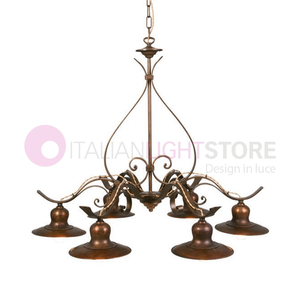 TODI IMAS FIRENZE 41103/6LC Lampario 6 lights Rustico Ottone Anticato