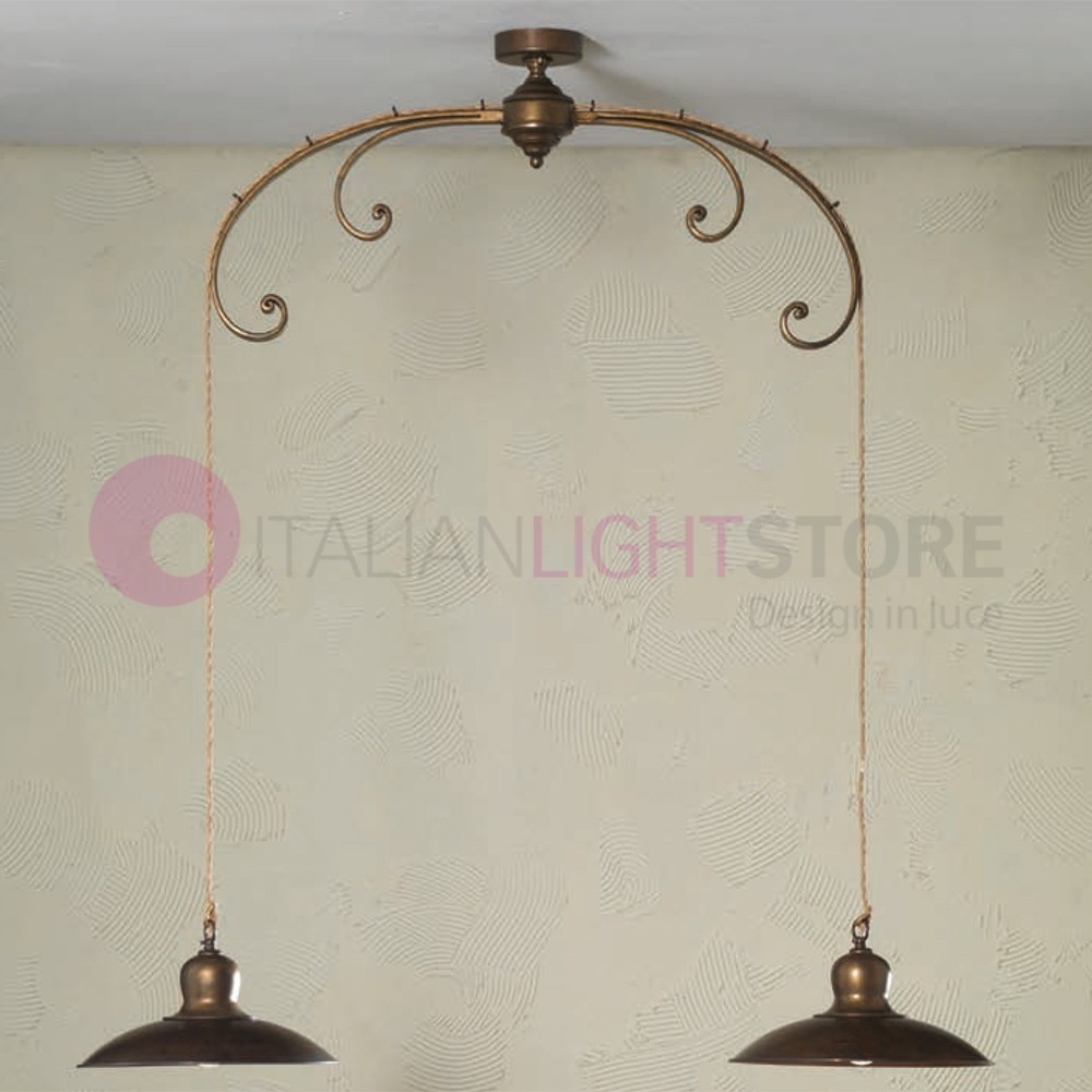 TODI IMAS FIRENZE 50003/2LS030 Chandelier Rocker 2 lights Rustic Antique Brass