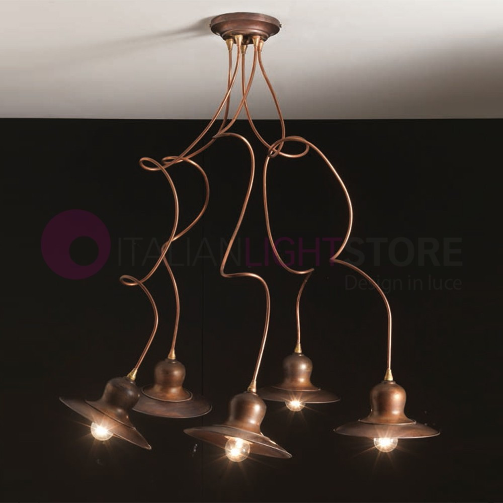 TODI IMAS FIRENZE 50005/5PL Ceiling lamp 5 lights Rustico Ottone Anticato