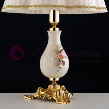 SORRENTO Table Lamp h 60 in brass and ceramic Capodimonte