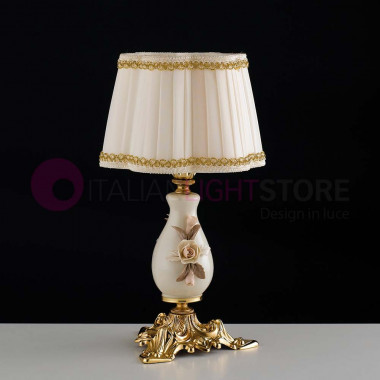 SORRENTO Table Lamp h 35 in brass and ceramic Capodimonte