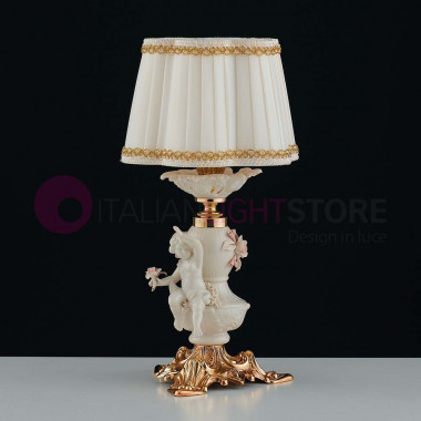 POSITANO Table Lamp h 35 Classic in brass and capodimonte ceramic