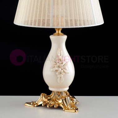 POMPEY Lámpara de mesa h 35 Classic con cerámica Capodimonte