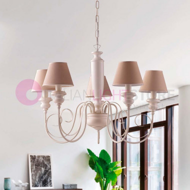 ATELIER Contemporary Shabby Chic Wooden Chandelier with 5 Lights
