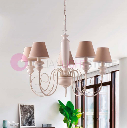 ATELIER Contemporary Shabby Chic Wooden Chandelier with 5 Lights