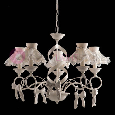 ROMANTICA 5-Light Chandelier Cerámica porcelánica clásica Capodimonte