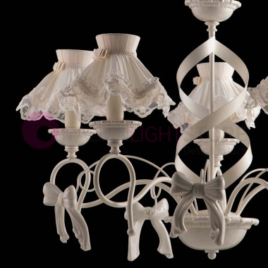 ROMANTICA Lustre 5 Lumières Céramique céramique classique Capodimonte