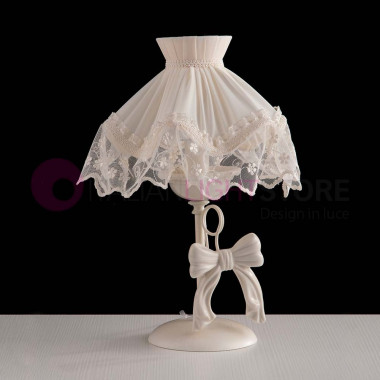 ROMANTICA Lámpara de mesa h 40 Porcelana cerámica clásica Capodimonte