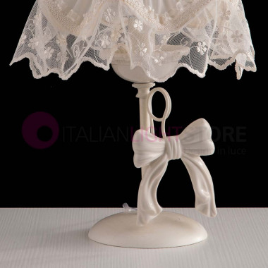 ROMANTICA Lampada da tavolo h 40 Classica porcellana ceramica Capodimonte